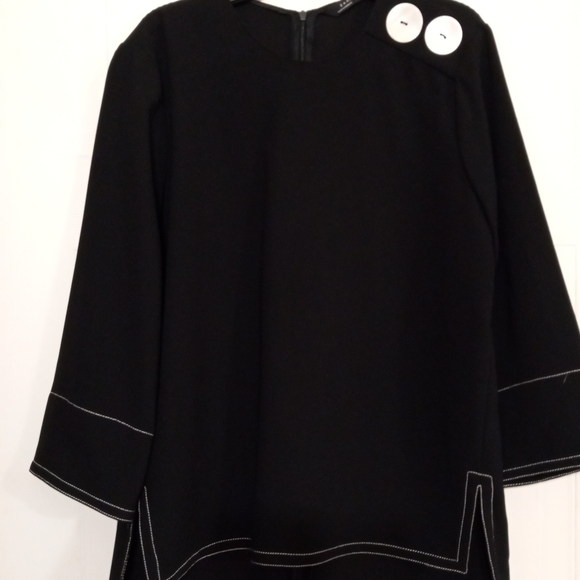 Zara Tops - Zara Black Blouse with White Details